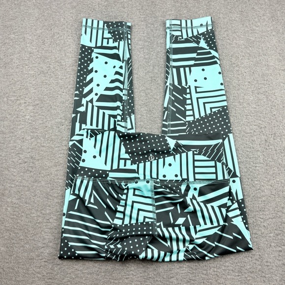 lululemon athletica Pants - Lululemon Wunder Under‎ High-Rise Size 8 Leggings Teal Black Geometric Print 25"